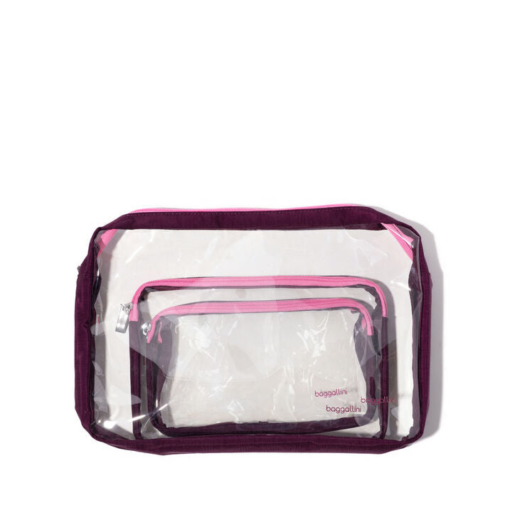 Baggallini Clear Pouches Travel Accessory Cosmetic Bag CTP485
