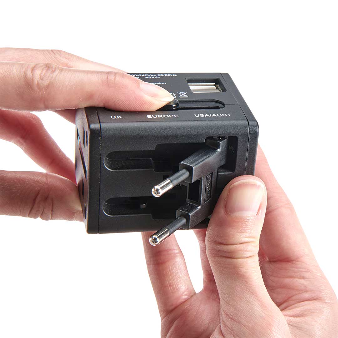 Talus International Adapter Cube with Dual USB Chargers ST-E20-BLK