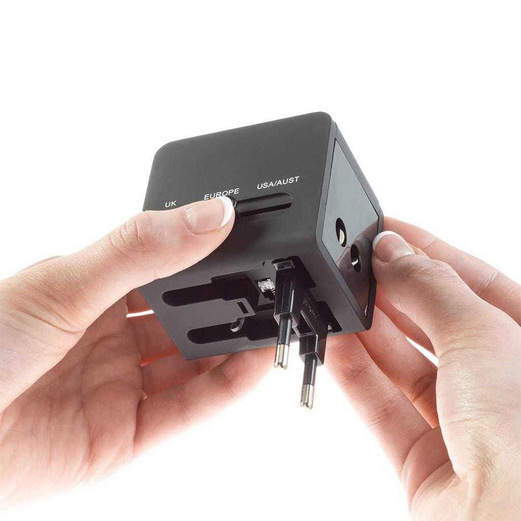 Talus International Adapter Cube with Dual USB Chargers ST-E20-BLK