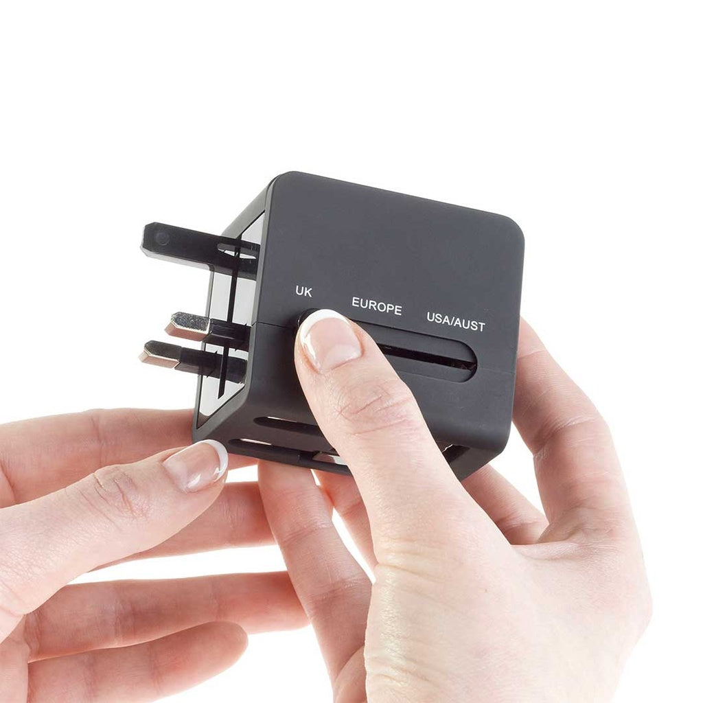 Talus International Adapter Cube with Dual USB Chargers ST-E20-BLK