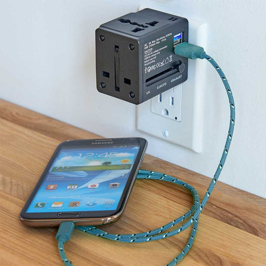 Talus International Adapter Cube with Dual USB Chargers ST-E20-BLK