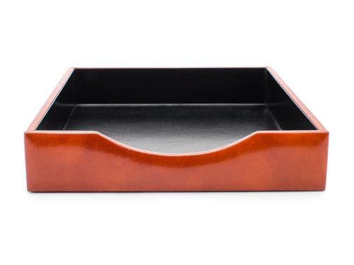 Bosca Cognac Leather Letter Tray without Lid 732-32