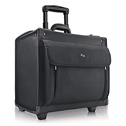 Solo New York Classic Rolling Hard Sided Catalog Case With Dual Combination Locks, Black