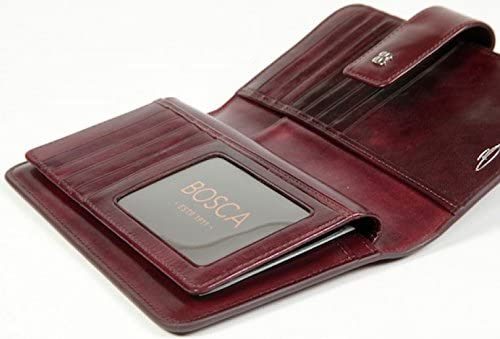 Bosca Old Leather Checkbook Clutch Color: Purple