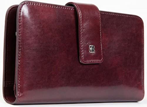 Bosca Old Leather Checkbook Clutch Color: Purple