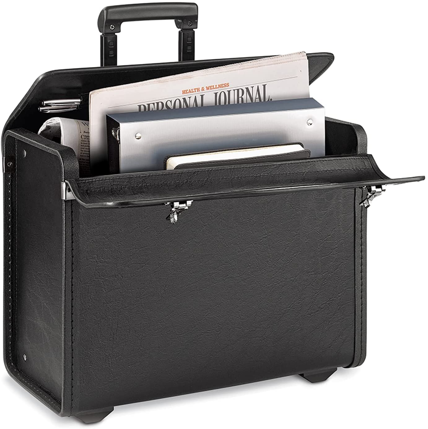 Solo Lincoln Rolling Catalog Case, with Dual Combination Locks