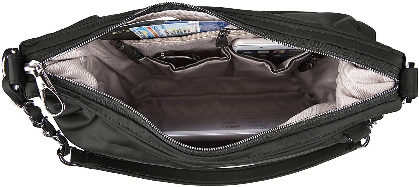 Travelon Hobo Crossbody Bag, Black, One Size 43408