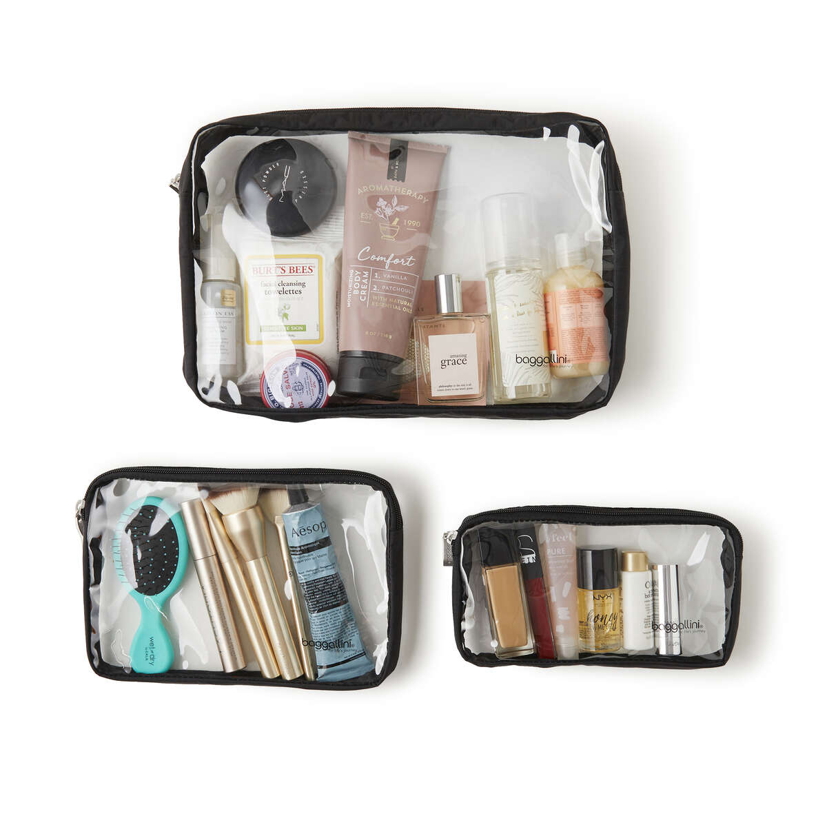 Baggallini  Clear Pouches Travel Accessory Cosmetic Bag CTP485